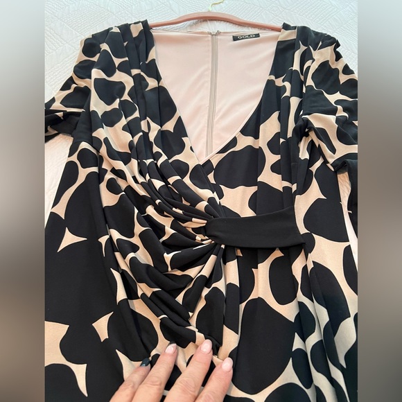 GOLD - Leopard Print Faux Wrap Dress - Picture 7 of 11